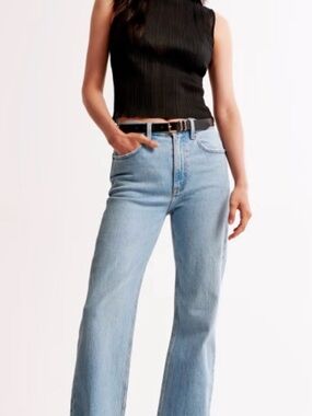 Abercrombie & Fitch Light Blue High-Rise Straight Jeans